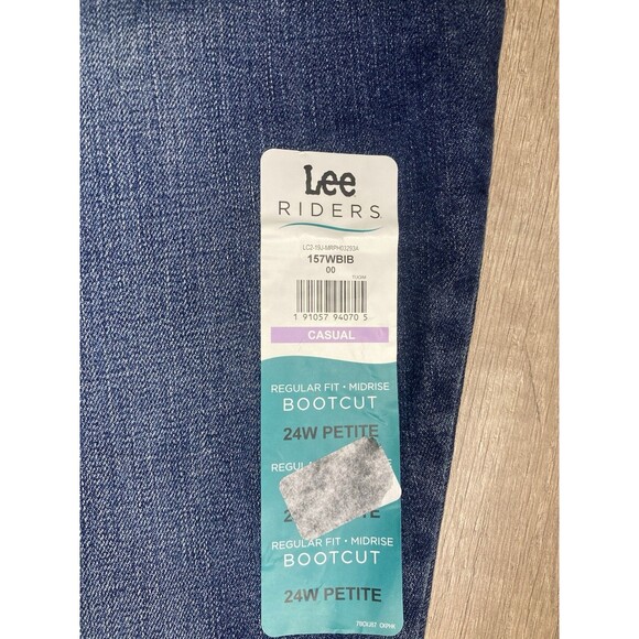 Lee Riders Mid Rise Boot 24W P Regular Fit Blue Jean Pants Denim Stretch New - Picture 4 of 7